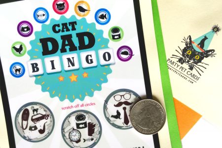 Cat Dad Scratch-Off Bingo Card