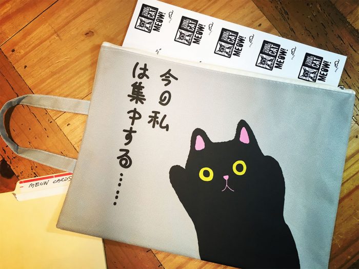 Cat Document or iPad Bag, Japanese Kawaii-Style