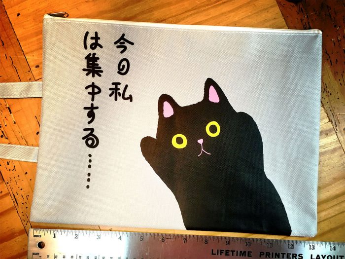 Cat Document or iPad Bag, Japanese Kawaii-Style