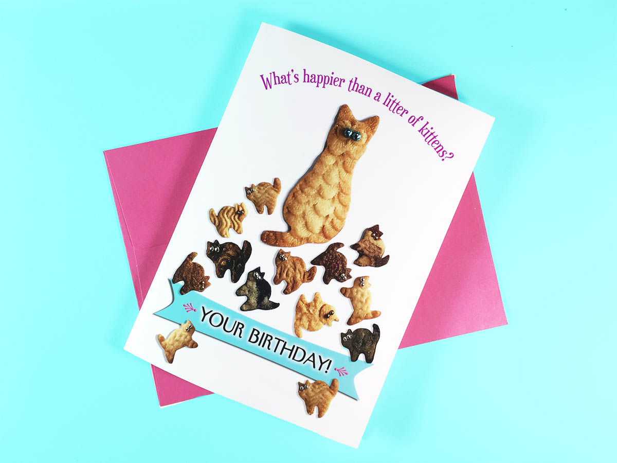 Happier Than Kittens Birthday Card