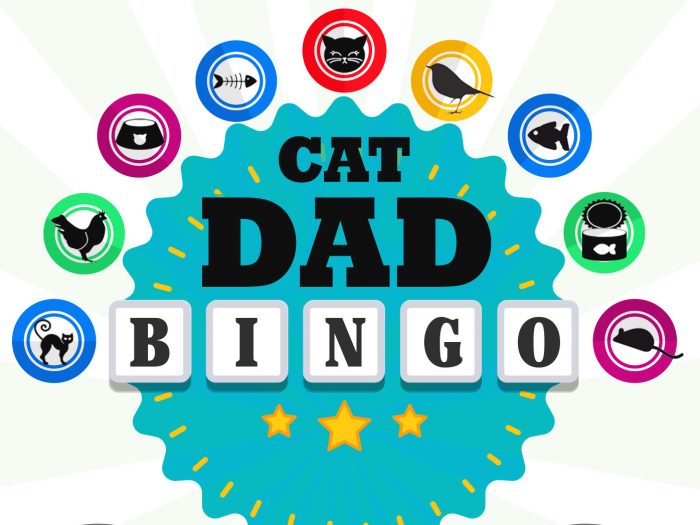 Cat Dad Scratch-Off Bingo Card