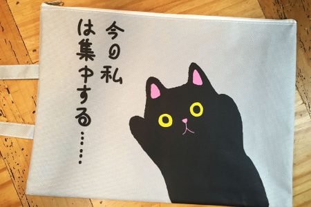 Cat Document or iPad Bag, Japanese Kawaii-Style